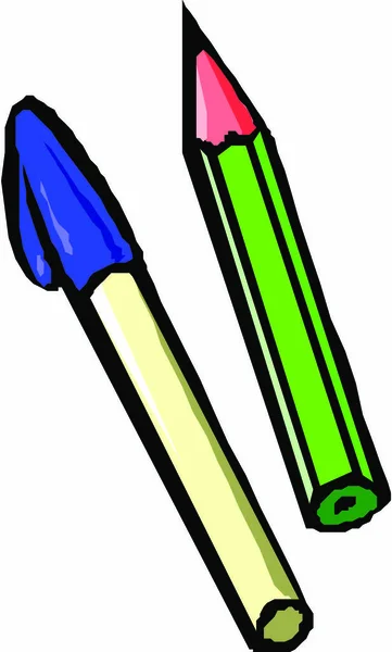 Pencil Pen Flat Icon Vector Illustration — 스톡 벡터
