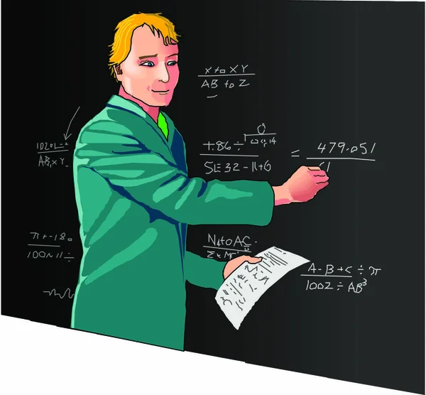 Tanár Lapos Ikon Vektor Illusztráció — Stock Vector