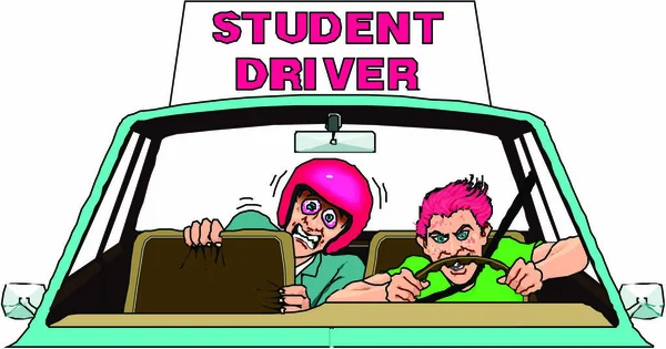 Estudante Driver Ícone Plano Ilustração Vetorial —  Vetores de Stock
