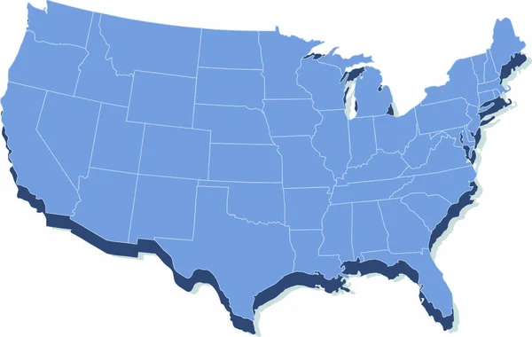 Векторная Карта Соединенных Штатов Америки — стоковый вектор