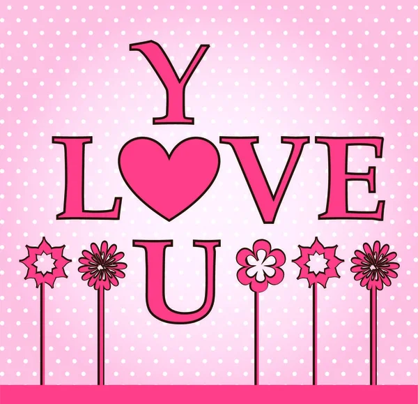 Κάρτα Αγάπης Καρδιά Πάνω Από Ροζ Φόντο Εικονογράφηση Διανύσματος — Διανυσματικό Αρχείο