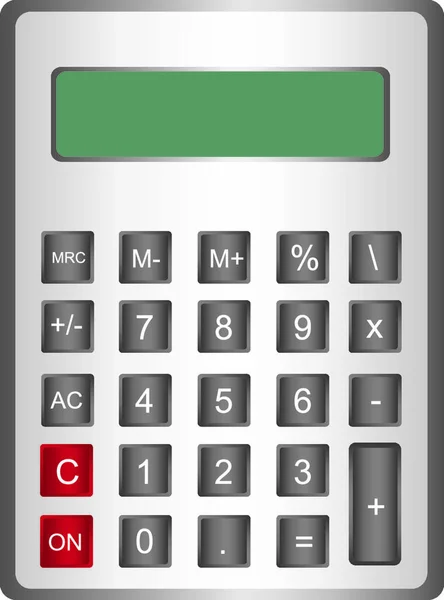 Calculadora Con Botones Aislados Sobre Fondo Blanco Vector — Vector de stock