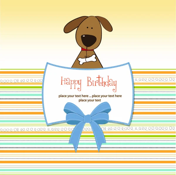 犬と誕生日カード — ストックベクタ
