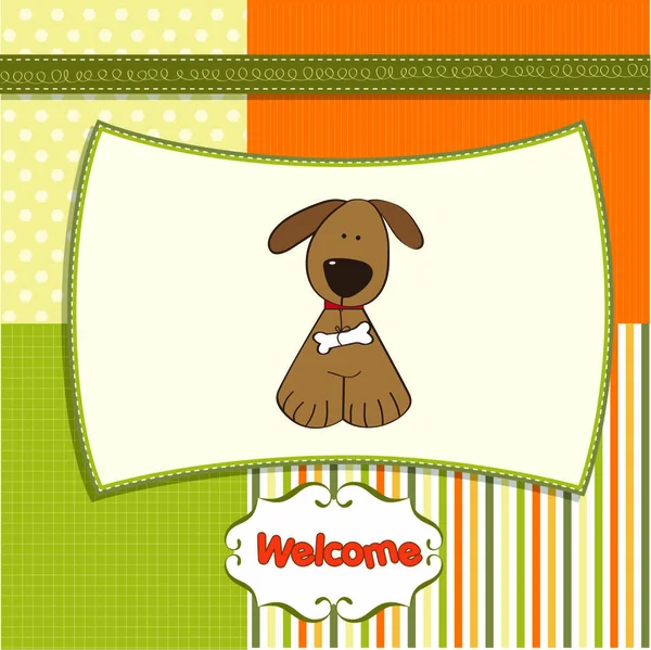 Ρομαντική Κάρτα Ντους Μωρών Σκυλί Διανυσματική Απεικόνιση — Διανυσματικό Αρχείο