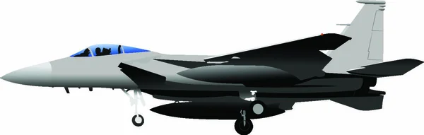 Векторний Бойовий Літак Графічна Ілюстрація — стоковий вектор