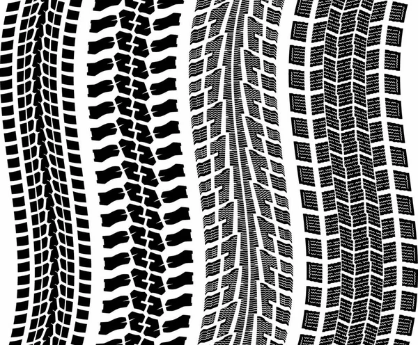 详细轮胎印模的病媒集 — 图库矢量图片