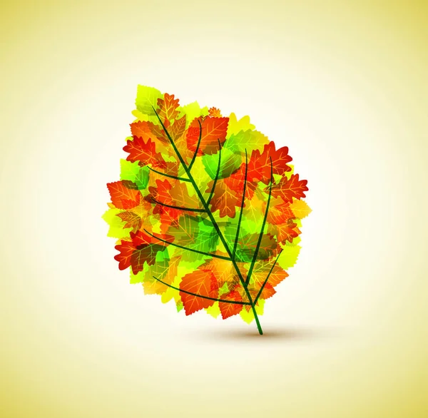 Vectorachtergrond Met Natuurlijk Herfstblad — Stockvector