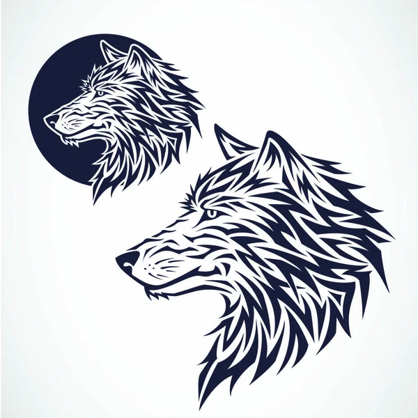 Wolf Cabeça Emblema Ilustração Gráfica — Vetor de Stock
