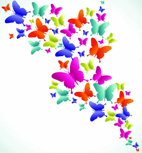 Composición Colorida Mariposa Primavera Ilustración Vectorial Capas Para Una Fácil — Archivo Imágenes Vectoriales
