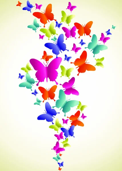 Printemps Composition Des Couleurs Papillon Illustration Vectorielle Superposée Pour Une — Image vectorielle