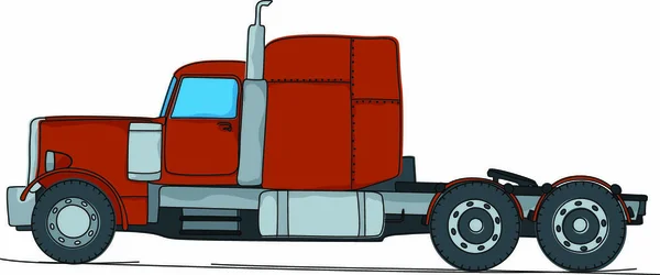 Dibujo Dibujos Animados Gran Camión Rojo Aislado Sobre Fondo Blanco — Vector de stock