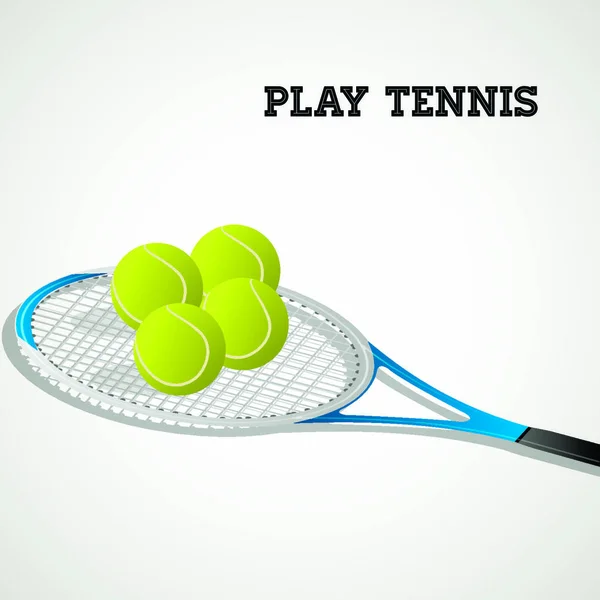Vector illustration of tennis balls on a racket