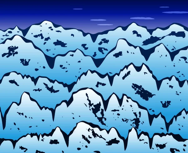 Vector Fondo Montañas Invierno — Vector de stock