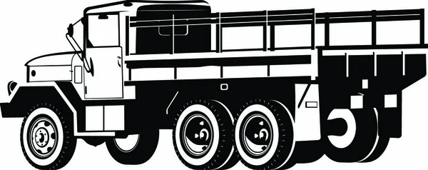 Vektor Schwarz Weiß Illustration Des Lkw — Stockvektor