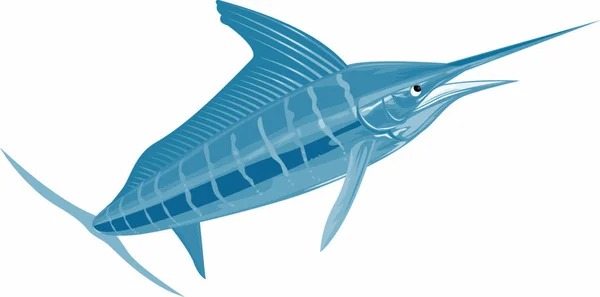 Ilustração Peixe Marinheiro Voltado Para Cima Feito Estilo Retrô —  Vetores de Stock