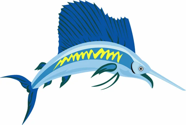 Ілюстрація Стрибків Вітрильної Риби Виконаних Ретро Стилі — стоковий вектор