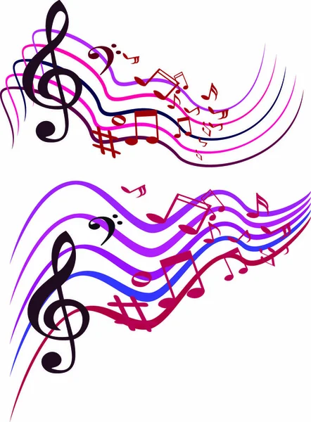 Notas Abstractas Música Colorida Ilustración Vectorial Eps10 — Archivo Imágenes Vectoriales