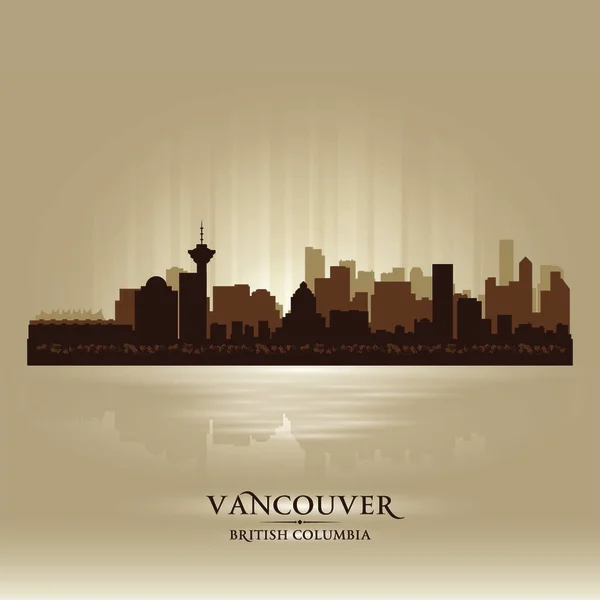Vancouver British Columbia Silueta Panorama Města Vektorová Ilustrace — Stockový vektor