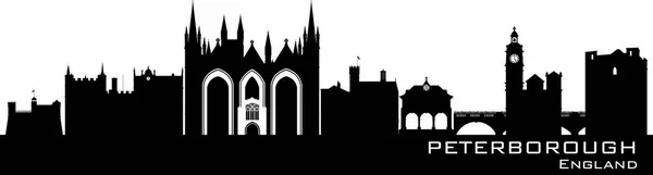 Peterborough Ciudad Inglaterra Skyline Silueta Detallada Ilustración Vectorial — Vector de stock