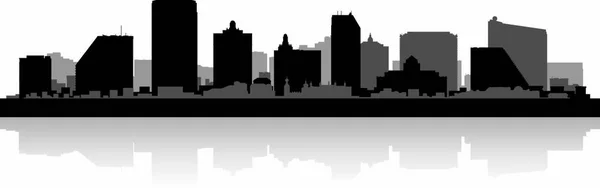 Illustration Vectorielle Silhouette Silhouette Atlantic City Usa — Image vectorielle