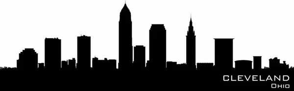 Cleveland Ohio Skyline Detaljerad Vektorsilhuett — Stock vektor