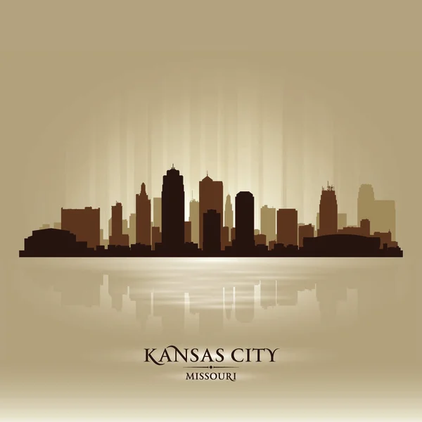 Kansas City Missouri Πόλη Ορίζοντα Σιλουέτα Εικονογράφηση Διανύσματος — Διανυσματικό Αρχείο