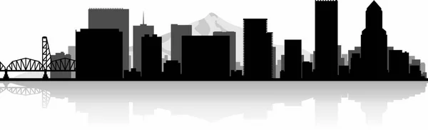 波特兰美国城市天际线轮廓矢量插图 — 图库矢量图片