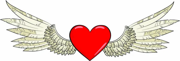 Διανυσματικά Φτερά Και Καρδιά Εικονογράφηση Διανύσματος Eps — Διανυσματικό Αρχείο