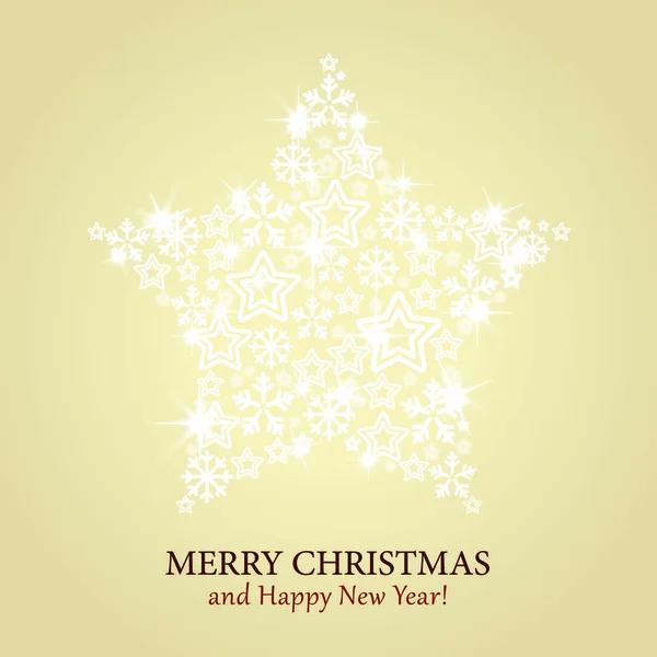 Feliz Natal Feliz Ano Novo Cartão Fundo Elegante Com Estrelas —  Vetores de Stock
