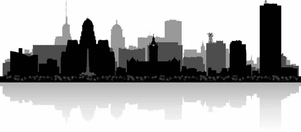 Buffalo USA city skyline silhouette vector illustration Stock Vector. 
