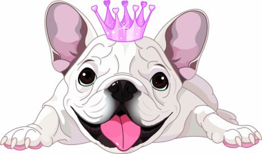 Illustration of royalty bulldog with crown vector