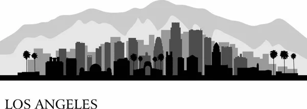 Los Angeles Byens Skyline Detaljeret Silhuet Vektorillustration – Stock-vektor