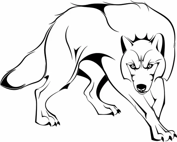 Silueta Lobo Vector Ilustración — Archivo Imágenes Vectoriales