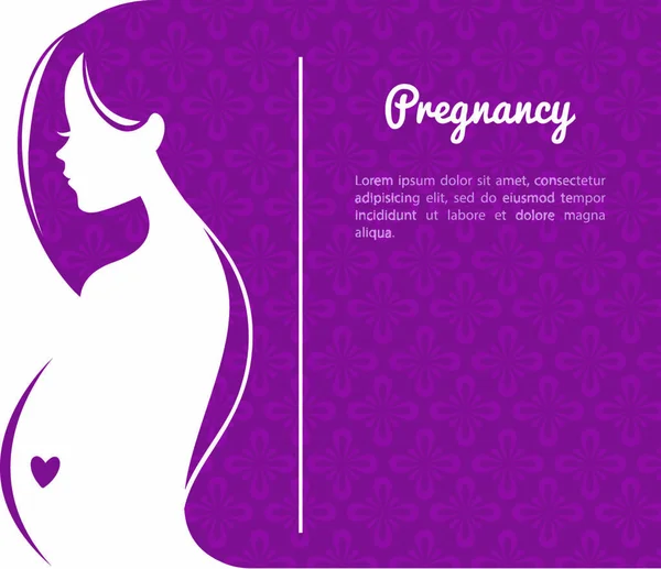 Διάνυσμα Απεικόνιση Της Σιλουέτας Της Εγκύου Γυναίκας — Διανυσματικό Αρχείο