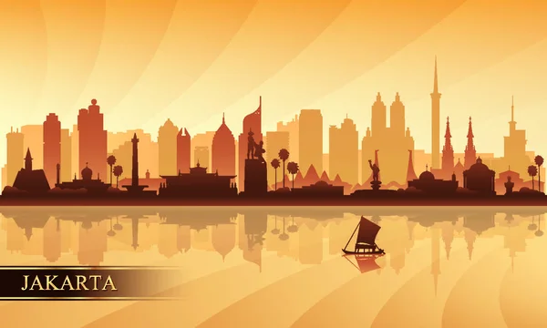 Hintergrund Der Skyline Von Jakarta Vektorillustration — Stockvektor