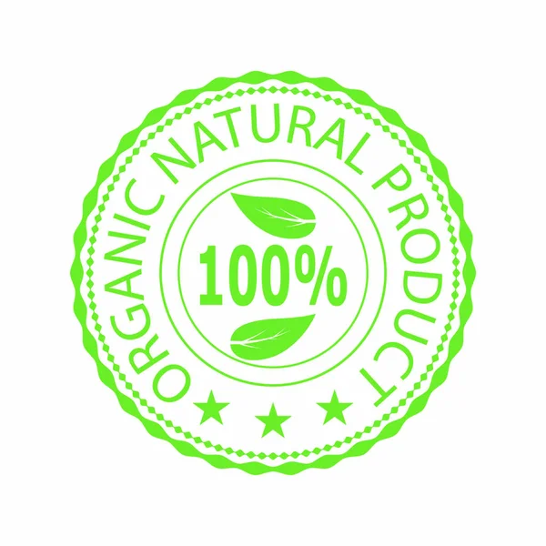 Sello Verde Para Producto Orgánico Natural Sobre Fondo Blanco — Archivo Imágenes Vectoriales