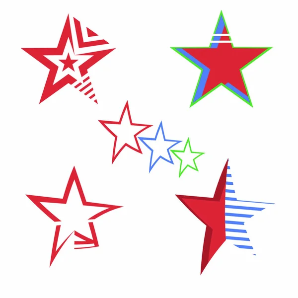 Conceito Logotipo Estrela Vermelha Símbolo Relâmpago Elegante Elemento Design Estrelado — Vetor de Stock