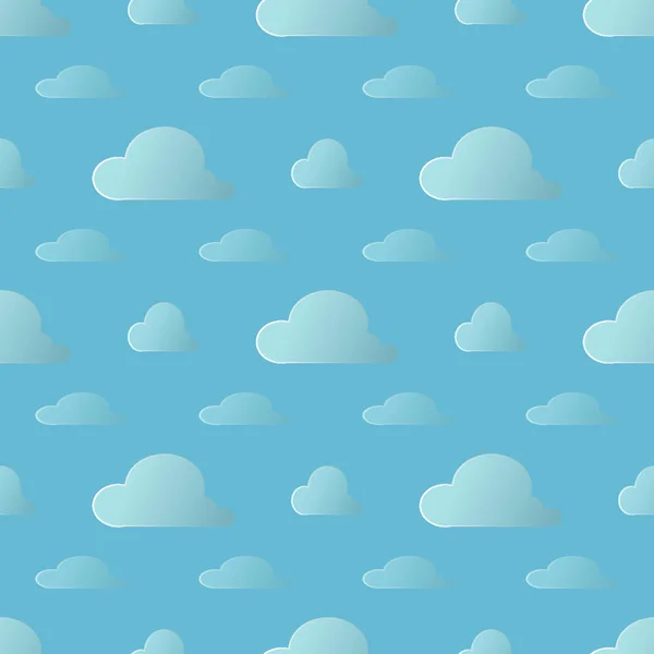 Vektorwetter Hintergrund Nahtloses Muster Mit Cartoon Wolken Blauen Himmel Folgen — Stockvektor