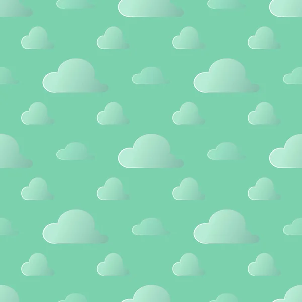 Nahtloses Muster Wolkenkunst Hintergrunddesign Für Stoff Und Dekor Eps — Stockvektor