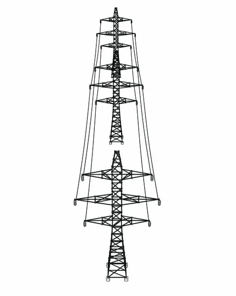 Pilones Eléctricos Concepto Torres Eléctricas Representación Vectorial Estilo Marco Alambre — Vector de stock