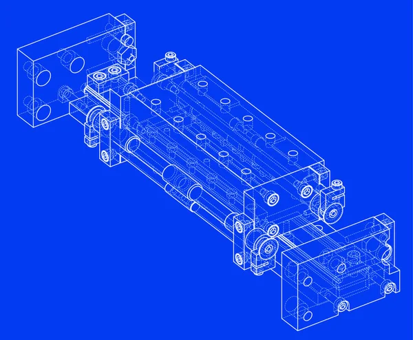 Concept Abstrait Objet Industriel Rendu Vectoriel Style Cadre Métallique Les — Image vectorielle