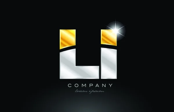 Combinação Letra Alfabeto Logotipo Ícone Design Com Ouro Prata Cinza —  Vetores de Stock