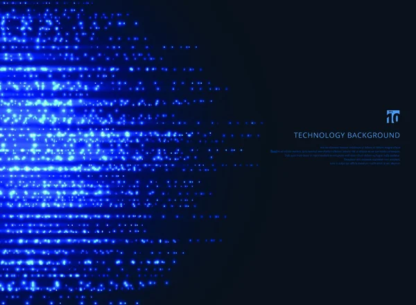 Tecnología Abstracta Líneas Partículas Purpurina Brillante Magia Azul Sobre Fondo — Vector de stock