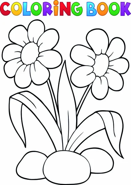 Målarbok Våren Blomma Ämne Eps10 Vektor Illustration — Stock vektor