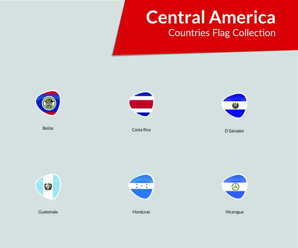 Países Centroamérica Banderas Vector Icono Colección — Vector de stock
