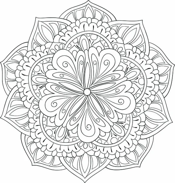 Zen Mandala Kép Felnőtteknek Kifestőkönyv Oldal Pihentető Tevékenységhez Zen Art — Stock Vector