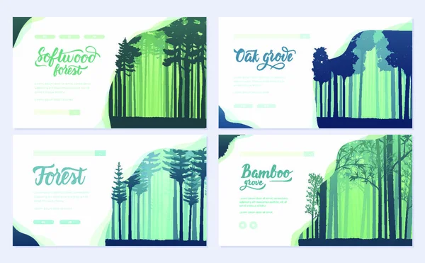 Typy Stromů Celého Světa Krásné Parky Celé Planety Barevné Lesní Royalty Free Stock Ilustrace