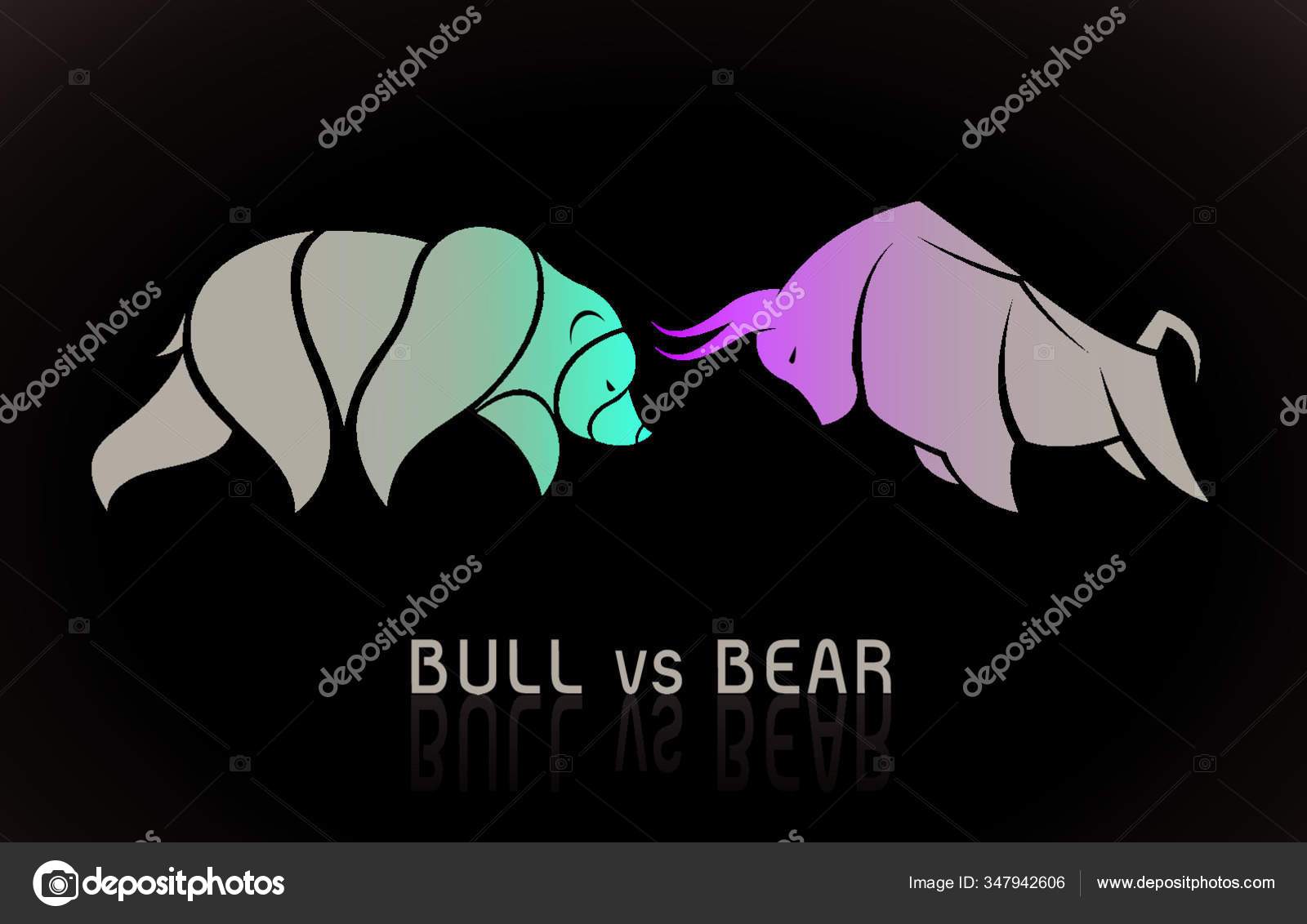牛市和熊市的矢量是股市走势的标志股票市场和商业概念不断增长和下跌的市场野生动物图库矢量图©YAYImages 347942606