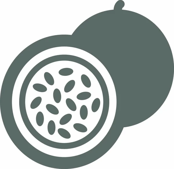 Passievruchten Omtrek Icoon Passievruchten Tropisch Fruit Teken Vector Illustratie Voor — Stockvector