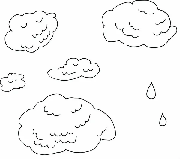 Clouds Line Art Icon Elemento Solución Almacenamiento Bases Datos Redes — Vector de stock